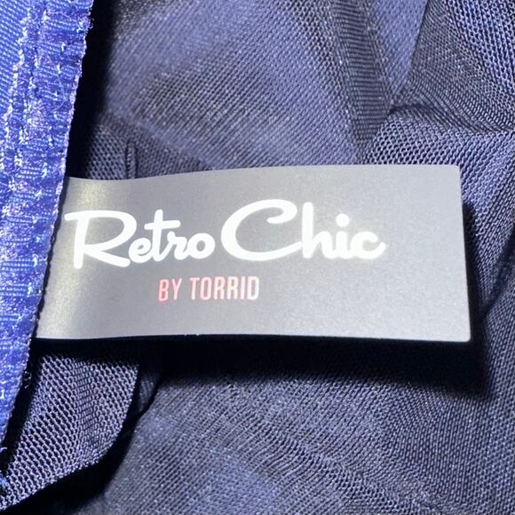 Retro Chic Torrid Ultra High Rise Navy Blue Sailor Button Swim Short Size 2X - Picture 3 of 11